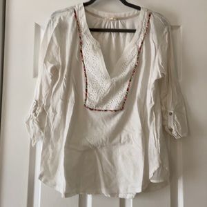 LIVE HP 🎉Anthropologie Meadow Rue White Tunic